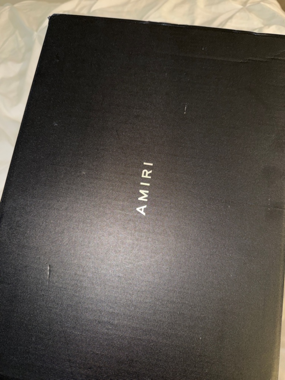 AMIRI White Leather Sneakers with Black Logo Accents - Picture 4 of 5